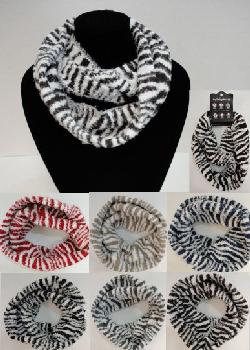 Knitted Infinity Scarf [Zebra Print]